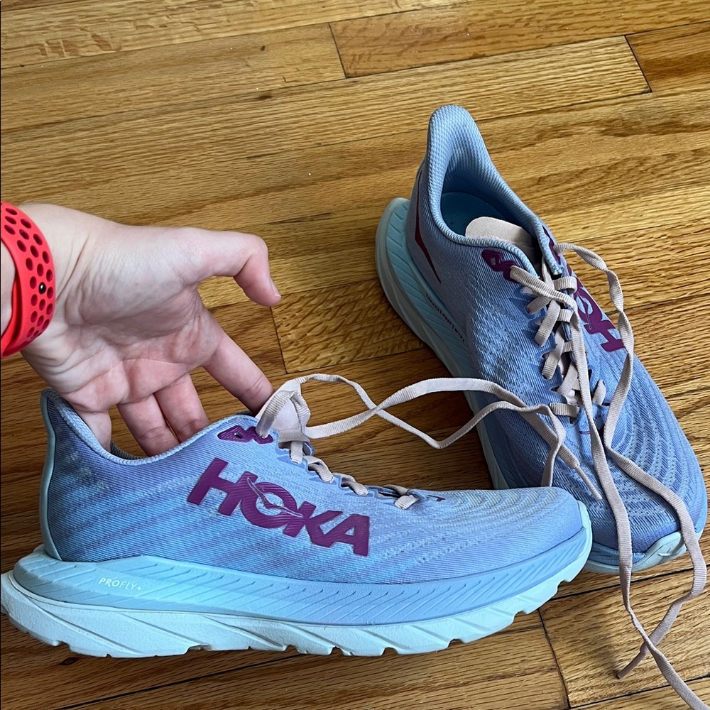 Hoka Women's Athletic Shoes in Light Blue and Purple